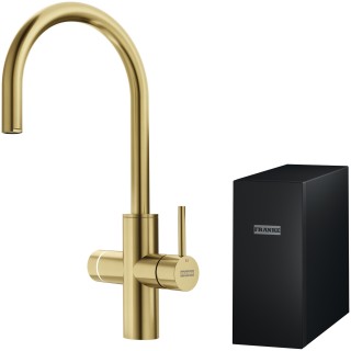 Kuchyňská baterie s filtračním systémem Franke Mythos Water Hub All in One Celonerez zlatá