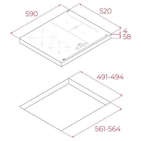 Indukční varná deska Teka IBF 64210 SSM BK Černé sklo Indukční varná deska Teka IBF 64210 SSM BK Černé sklo