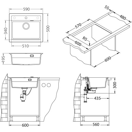 Kuchyňský dřez Alveus Atrox 30 QC Glacier A10