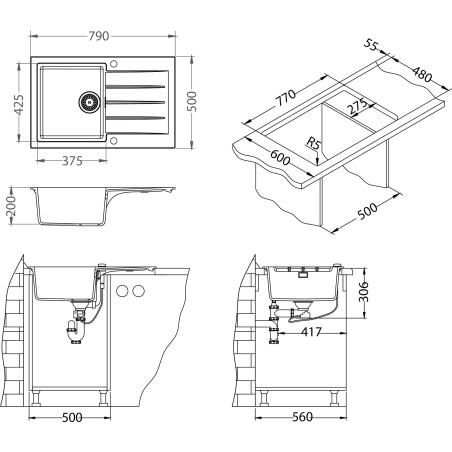 Kuchyňský dřez Alveus Cadit 20 QC Clay A50