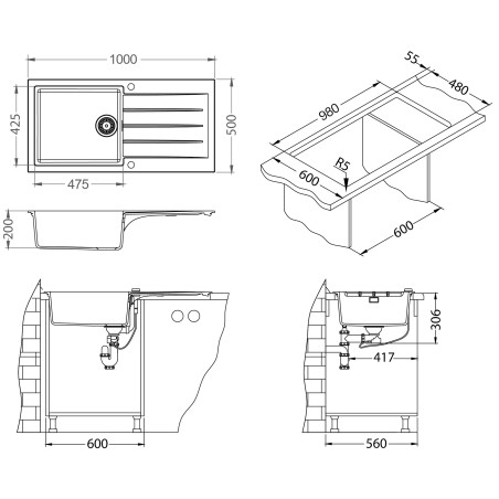Kuchyňský dřez Alveus Cadit 50 QC Stone A80