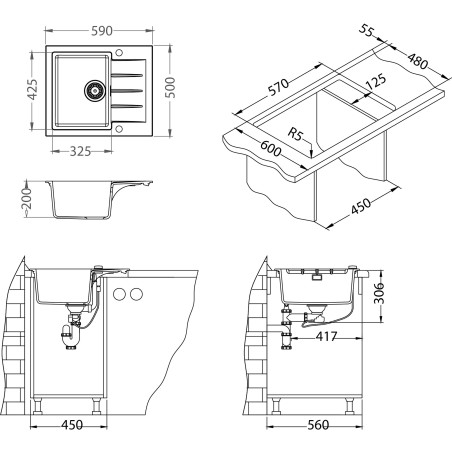 Kuchyňský dřez Alveus Cadit 10 QC Glacier A10