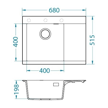Kuchyňský dřez Alveus Pure-G 60 Black Edition Deep Black A90, levý