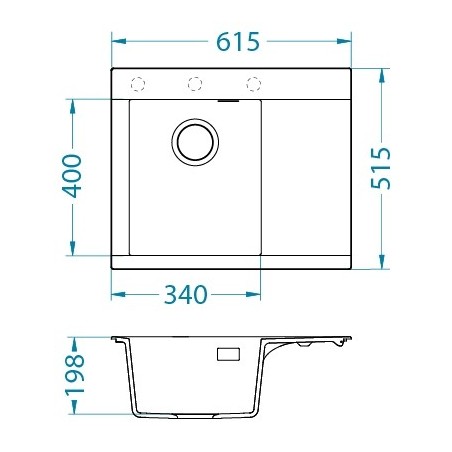 Kuchyňský dřez Alveus Pure-G 50 QC Ivory A20, levý