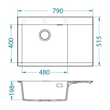 Kuchyňský dřez Alveus Pure-G 70 QC Ivory A20, levý