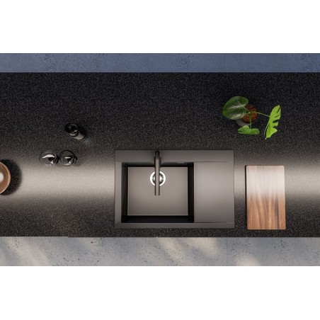 Kuchyňský dřez Alveus Pure-G 70 QC Deep Black A90, pravý