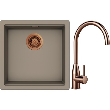 Set Schock S31-4 (dřez Kiruna N-100 Twilight + baterie Kavus Copper brushed)