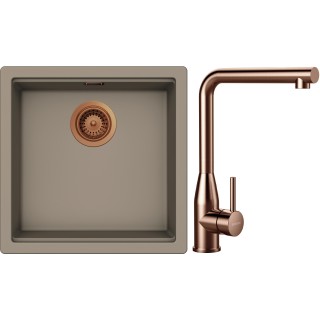 Set Schock S31-14 (dřez Kiruna N-100 Twilight + baterie Keto Copper brushed + komponenty Copper...