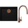 Set Schock S32-9 (dřez Kiruna N-100L Night + baterie Kavus.120 Copper brushed)