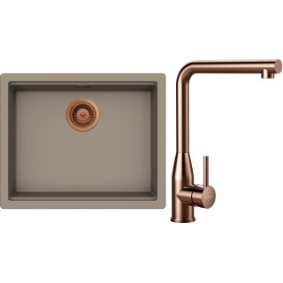 Set Schock S32-14 (dřez Kiruna N-100L Twilight + baterie Keto Copper brushed + komponenty Copper...