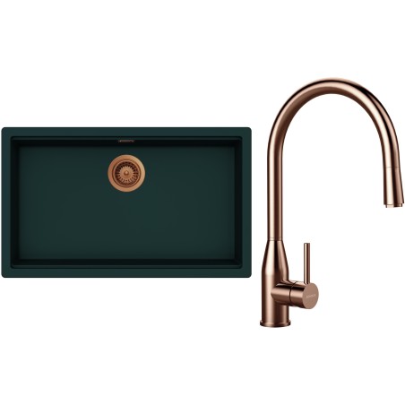 Set Schock S33-9 (dřez Kiruna N-100XL Ivy + baterie Kavus.120 Copper brushed)