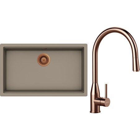 Set Schock S33-9 (dřez Kiruna N-100XL Twilight + baterie Kavus.120 Copper brushed)
