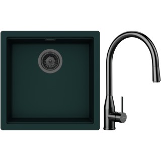 Set Schock S31-10 (dřez Kiruna N-100 Ivy + baterie Kavus.120 Gunmetal brushed + komponenty...