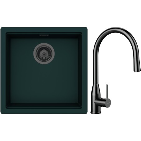 Set Schock S31-10 (dřez Kiruna N-100 Ivy + baterie Kavus.120 Gunmetal brushed)