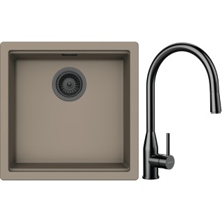 Set Schock S31-10 (dřez Kiruna N-100 Twilight + baterie Kavus.120 Gunmetal brushed + komponenty...