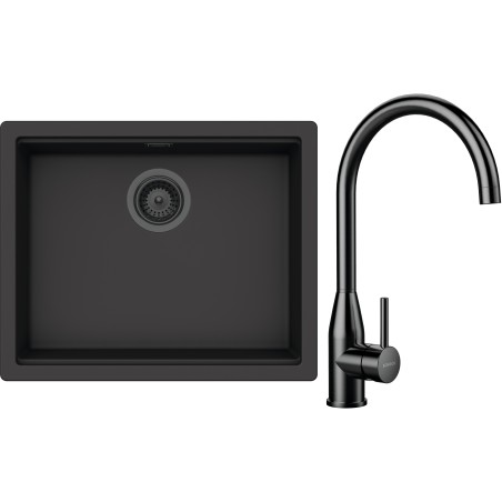 Set Schock S32-5 (dřez Kiruna N-100L Dusk + baterie Kavus Gunmetal brushed)