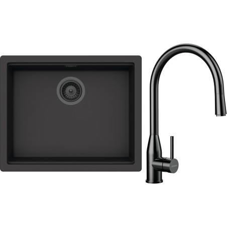 Set Schock S32-10 (dřez Kiruna N-100L Dusk + baterie Kavus.120 Gunmetal brushed)