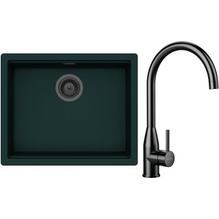 Set Schock S32-5 (dřez Kiruna N-100L Ivy + baterie Kavus Gunmetal brushed + komponenty Gunmetal...