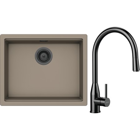 Set Schock S32-10 (dřez Kiruna N-100L Twilight + baterie Kavus.120 Gunmetal brushed)