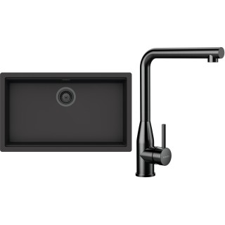 Set Schock S33-15 (dřez Kiruna N-100XL Dusk + baterie Keto Gunmetal brushed + komponenty Gunmetal...