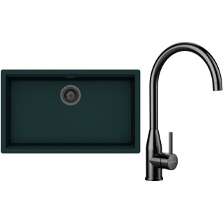 Set Schock S33-5 (dřez Kiruna N-100XL Ivy + baterie Kavus Gunmetal brushed + komponenty Gunmetal...