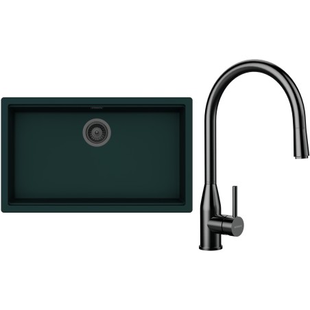 Set Schock S33-10 (dřez Kiruna N-100XL Ivy + baterie Kavus.120 Gunmetal brushed)