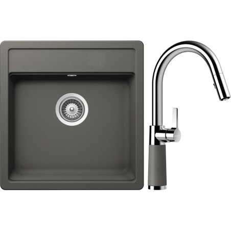 Set Schock S10-7 (dřez Mono N-100S Silverstone + baterie SC-520.120 Silverstone)