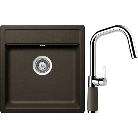 Set Schock S10-9 (dřez Mono N-100S Bronze + baterie SC-530.120 Bronze)