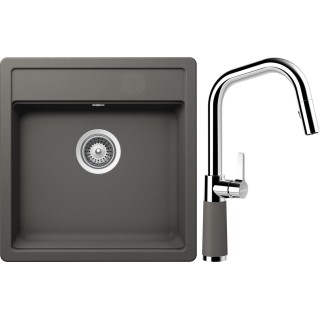 Set Schock S10-9 (dřez Mono N-100S Silverstone + baterie SC-530.120 Silverstone)