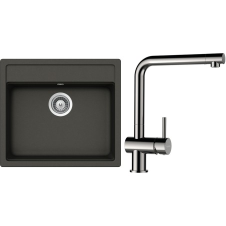 Set Schock S24-5 (dřez Nemo N-100 Asphalt + baterie Epos Nerezový vzhled)