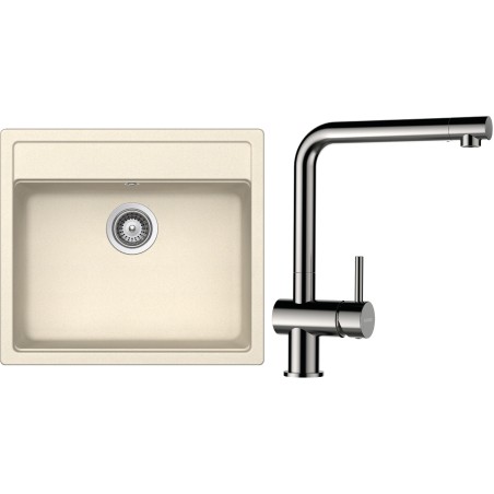 Set Schock S9-3 (dřez Mono N-100 Magnolia + baterie Epos Nerezový vzhled)