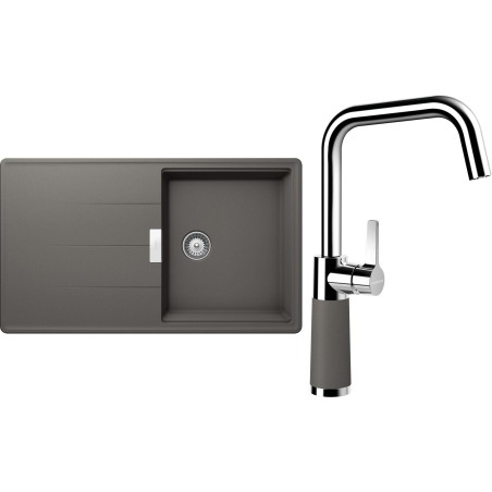 Set Schock S16-8 (dřez Tia D-100 Silverstone + baterie SC-530 Silverstone)