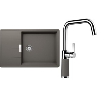 Set Schock S17-8 (dřez Tia D-100LS Silverstone + baterie SC-530 Silverstone)