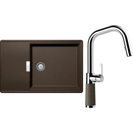 Set Schock S17-9 (dřez Tia D-100LS Bronze + baterie SC-530.120 Bronze)