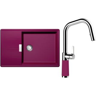 Set Schock S17-9 (dřez Tia D-100LS Berry + baterie SC-530.120 Berry)