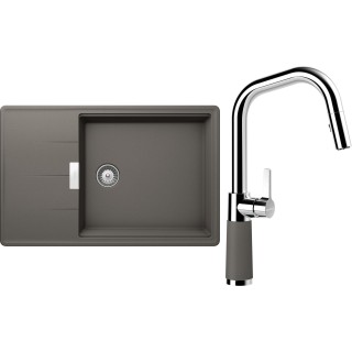 Set Schock S17-9 (dřez Tia D-100LS Silverstone + baterie SC-530.120 Silverstone)