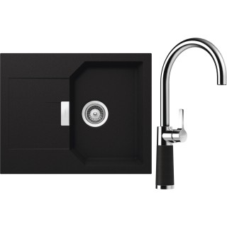 Set Schock S18-8 (dřez Manhattan D-100XS Onyx + baterie SC-520 Onyx)