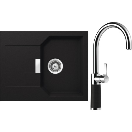 Set Schock S18-8 (dřez Manhattan D-100XS Onyx + baterie SC-520 Onyx)