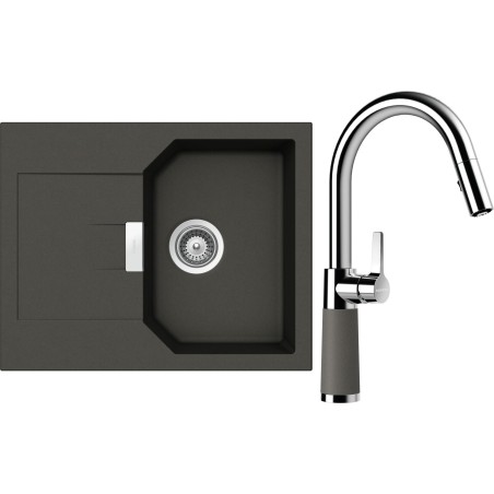 Set Schock S18-9 (dřez Manhattan D-100XS Asphalt + baterie SC-520.120 Asphalt)