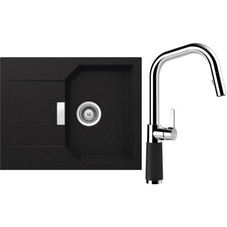 Set Schock S18-11 (dřez Manhattan D-100XS Onyx + baterie SC-530.120 Onyx)