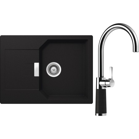 Set Schock S19-8 (dřez Manhattan D-100S Onyx + baterie SC-520 Onyx)