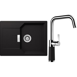 Set Schock S19-10 (dřez Manhattan D-100S Nero + baterie SC-530 Nero)