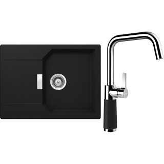 Set Schock S19-10 (dřez Manhattan D-100S Onyx + baterie SC-530 Onyx)