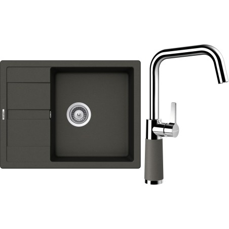 Set Schock S20-10 (dřez Manhattan D-100 Asphalt + baterie SC-530 Asphalt)