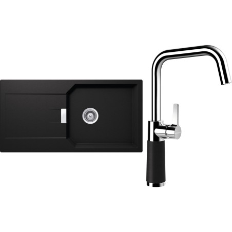 Set Schock S21-10 (dřez Manhattan D-100L Nero + baterie SC-530 Nero)