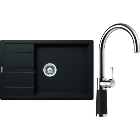 Set Schock S22-8 (dřez Manhattan D-100LS Nero + baterie SC-520 Nero)