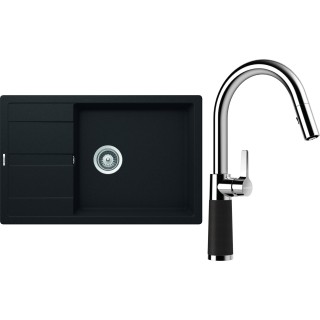 Set Schock S22-9 (dřez Manhattan D-100LS Onyx + baterie SC-520.120 Onyx)