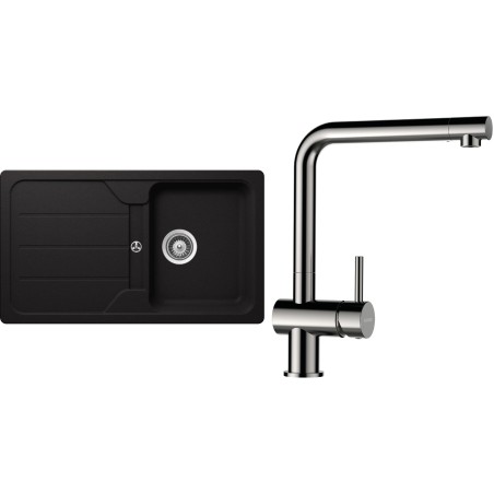 Set Schock S25-5 (dřez Formhaus D-100 Nero + baterie Epos Nerezový vzhled)