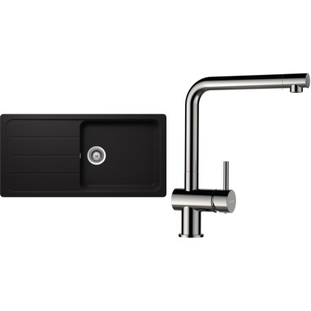 Set Schock S26-5 (dřez Formhaus D-100L Nero + baterie Epos Nerezový vzhled)