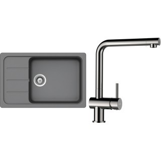 Set Schock S27-5 (dřez Formhaus D-100LS Croma + baterie Epos Nerezový vzhled)